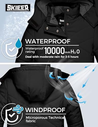 Skieer Girls Waterproof Winter Jacket