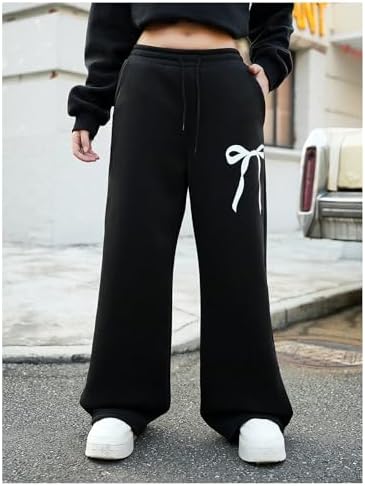 Girls Bowknot Wide Leg resurrected Track Pants