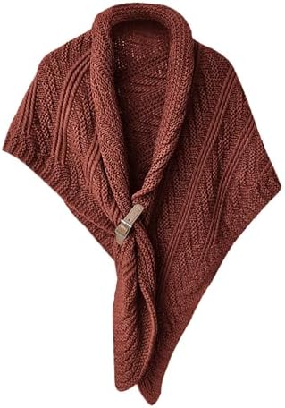 Knitted Shawl with Leather Buckle Womens Fashion Citizens AutumnWinter