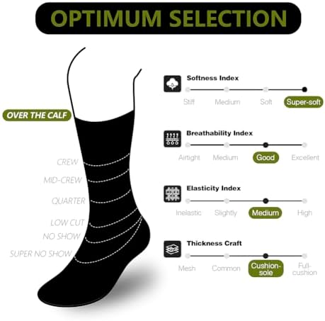 Mens Hiking Socks Military Green trekking hunting and trail running essentials