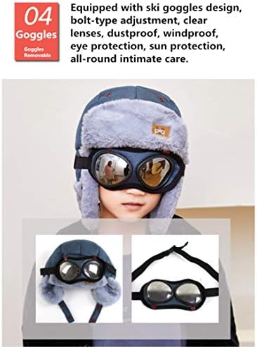 4-in-1 Hats with Masks Goggles for Kids