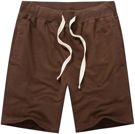 Elastic Waist Drawstring Lounging Athletic Shorts for Men