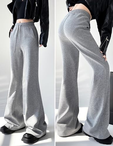 Kiench Flared Leg Sweats Trendy High Waist for Teens