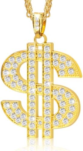 Perfect Gift for Hip Hop Lovers Fake Gold Dollar Sign Chain Necklace