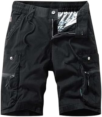 Mens Camo Cargo Shorts - Loose Drawstring Hiking