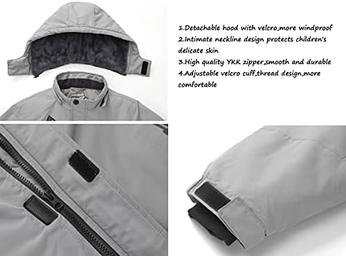 WULFUL Boys Ski Jacket - Windproof Water repellent Hiking Skiing