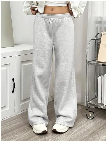 RoseSeek Wide Leg Thermal Joggers for Girls