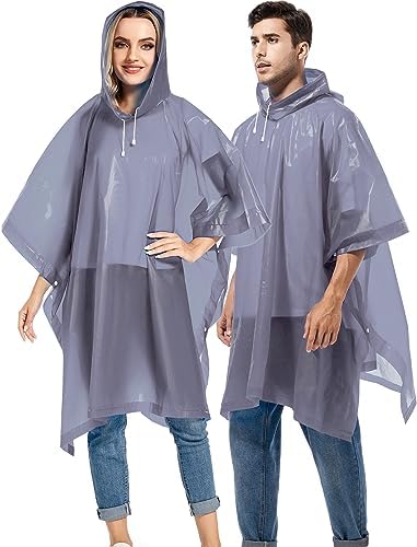 2Pack Reusable Heavy-Duty Rain Coats for Adults