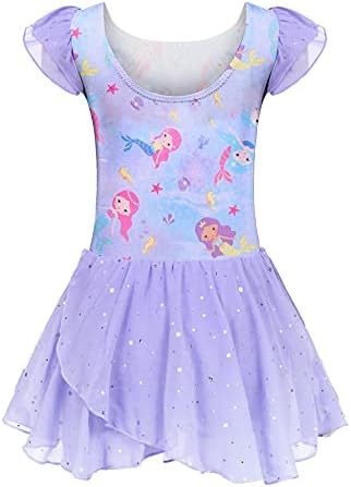 Arshiner Girls Ruffle Sleeve Dance Leotard