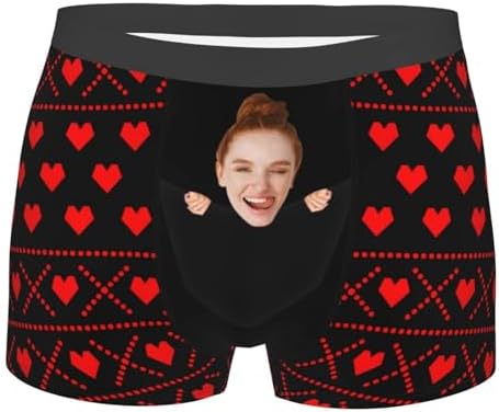 Personalized Boxers with Funny Faces for Him - Birthdays Valentines Day Gifts