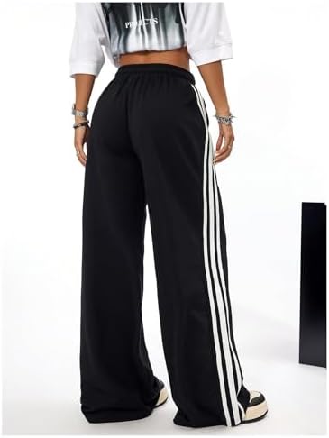 Shenhe Girls Stripe Sweatpants with Elastic Waist and Drawstring