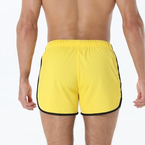 Mens 3-Inch Running Workout Shorts Fashionable Breathable Joggers with Pockets