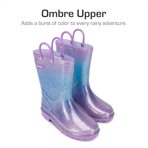 DREAM PAIRS Kids Rain Boots Glitter Boys Girls
