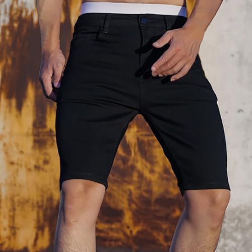Denim Slim Fit Ripped Shorts for Men