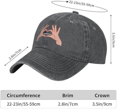 RTATBY Heart Themed United States Thin White Line Flag Baseball Cap