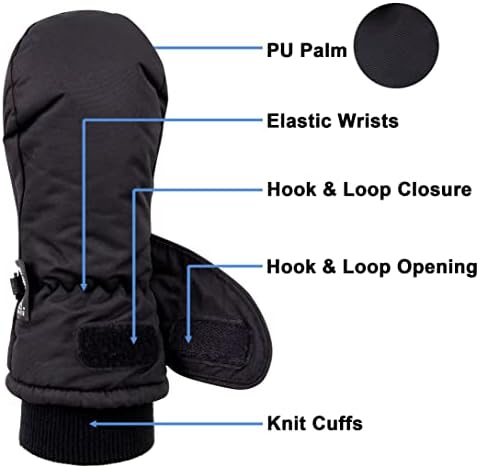 SimpliKids Waterproof Ski Gloves for Kids Warm Insulated and Durable