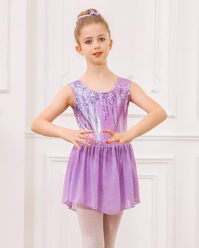 Idgreatim - Perfect Gymnastic leotard Ballet Dance Dress for Girls 4-11