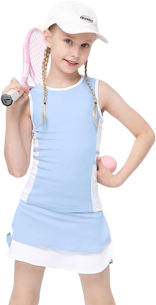 Kids Tennis Golf Outfit for Ages 3-12Y