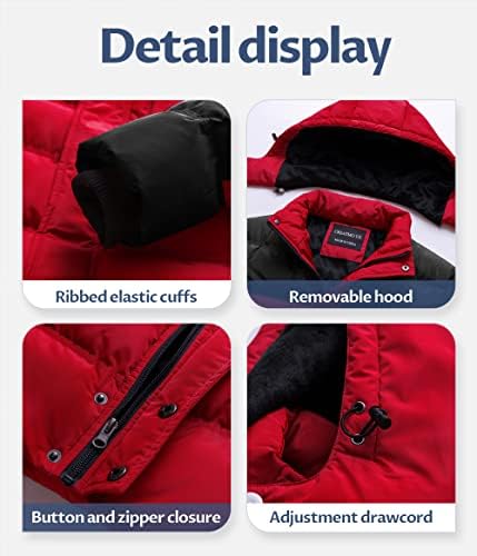 Mens Puffer Jacket Waterproof Winter Parka Jacket Warm Thicken Ski Coat