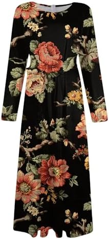 ZCJBWWHF Boho Floral Long Dress for Women