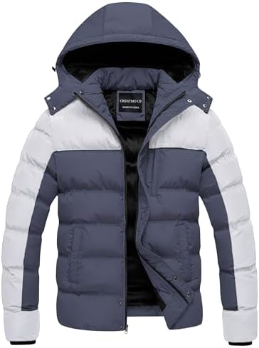 Mens Puffer Jacket Waterproof Winter Parka