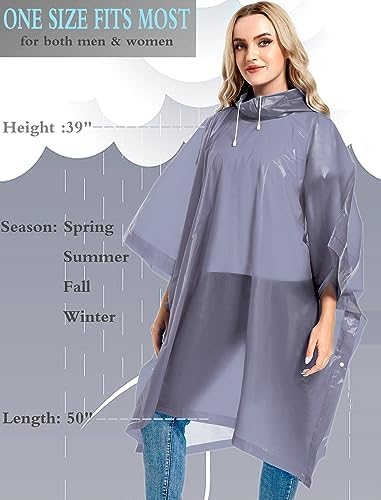 2Pack Reusable Heavy-Duty Rain Coats for Adults