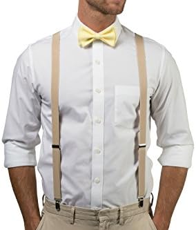 Perfect Tan Suspenders Bow Tie Set for Any Occasion