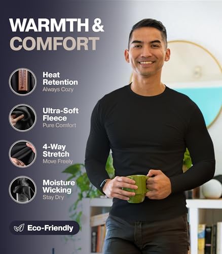 Thermajohn Thermal Shirts for Men - Long Sleeve Soft Warm and Supportive