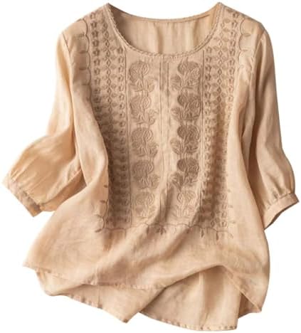 LWMHRJXHE Womens Linen Button-Up Shirt
