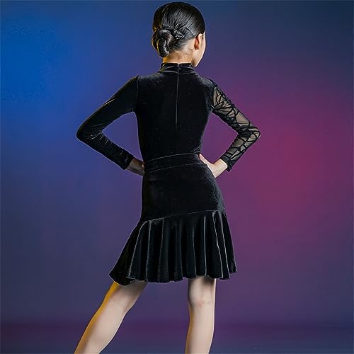 OTMYIGO Girls Latin Dance Costume Split Dress for Ballroom Salsa Tango