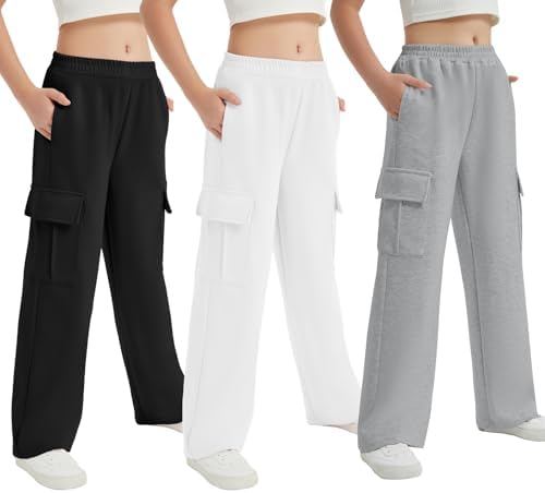 EXARUS Girls Cargo Wide Leg sweatpants