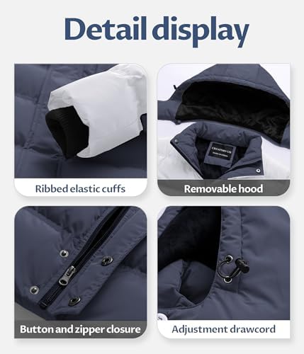 Mens Puffer Jacket Waterproof Winter Parka