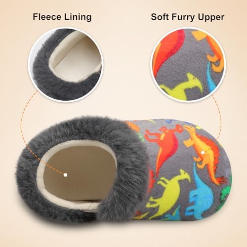 Warm Furry Slippers for Kids Soft Cozy Toddler Shoes Non-Slip Durable