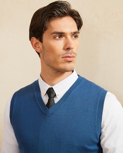 Kallspin Mens Slim-Fit V-Neck Cotton Vest