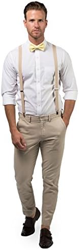Perfect Tan Suspenders Bow Tie Set for Any Occasion