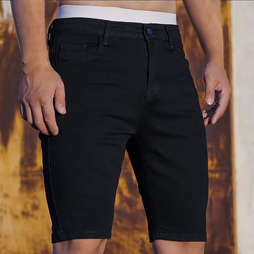 Denim Slim Fit Ripped Shorts for Men