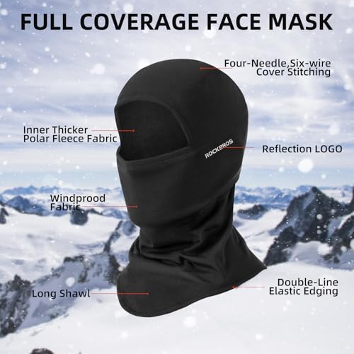 ROCKBROS Balaclava Ski Mask - Mens Winter Stay Warm