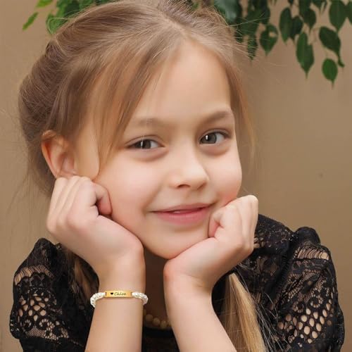 Personalized Baby Bracelet with Name Plaque for Kids