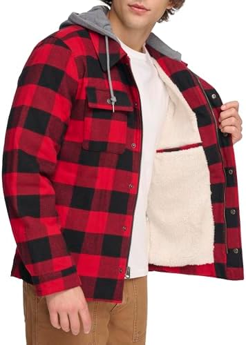 Levis Plaid Sherpa Lined Hooded Jacket