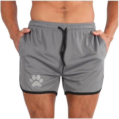 Mens Summer Dog Paw Print Casual Running Shorts