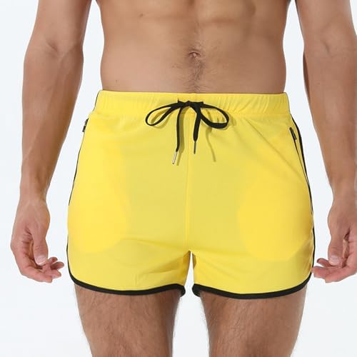 Mens 3-Inch Running Workout Shorts Fashionable Breathable Joggers with Pockets