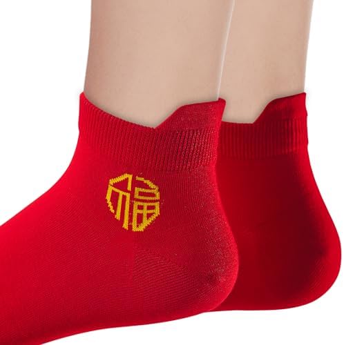 Vivid Red Ankle Calf Socks for Men Extra Soft Comfortable Durable