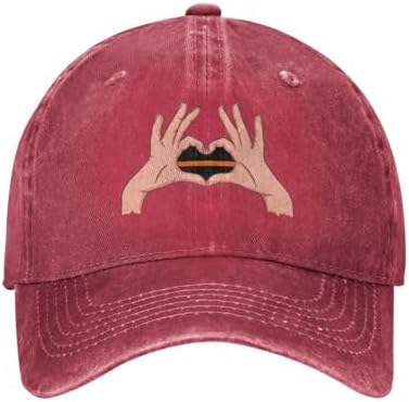 RTATBY HOLDING A HEART THIN ORANGE LINE Flag Baseball Cap