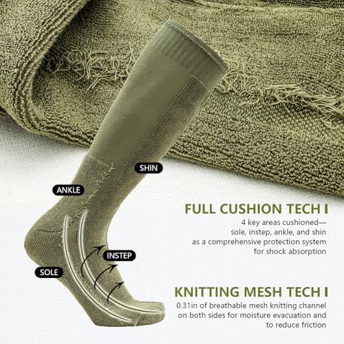 Mens Hiking Socks Military Green trekking hunting and trail running essentials