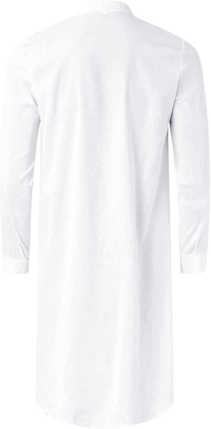 Premium Casual Mens Hooded Robe with Linen Fabric