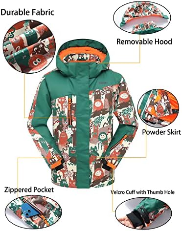 PHIBEE Big Boys Waterproof Breathable Snowboarding Jacket