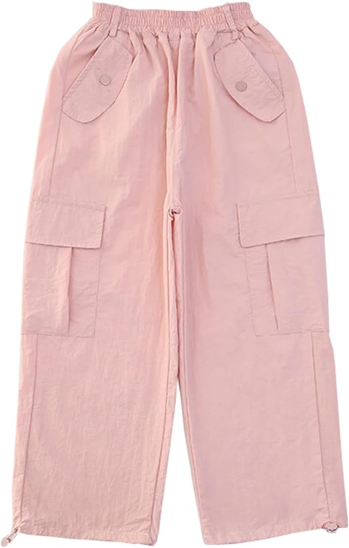Premium Y2K Cargo Pants for Girls 5-14 Lightweight Adjustable Pockets aplenty