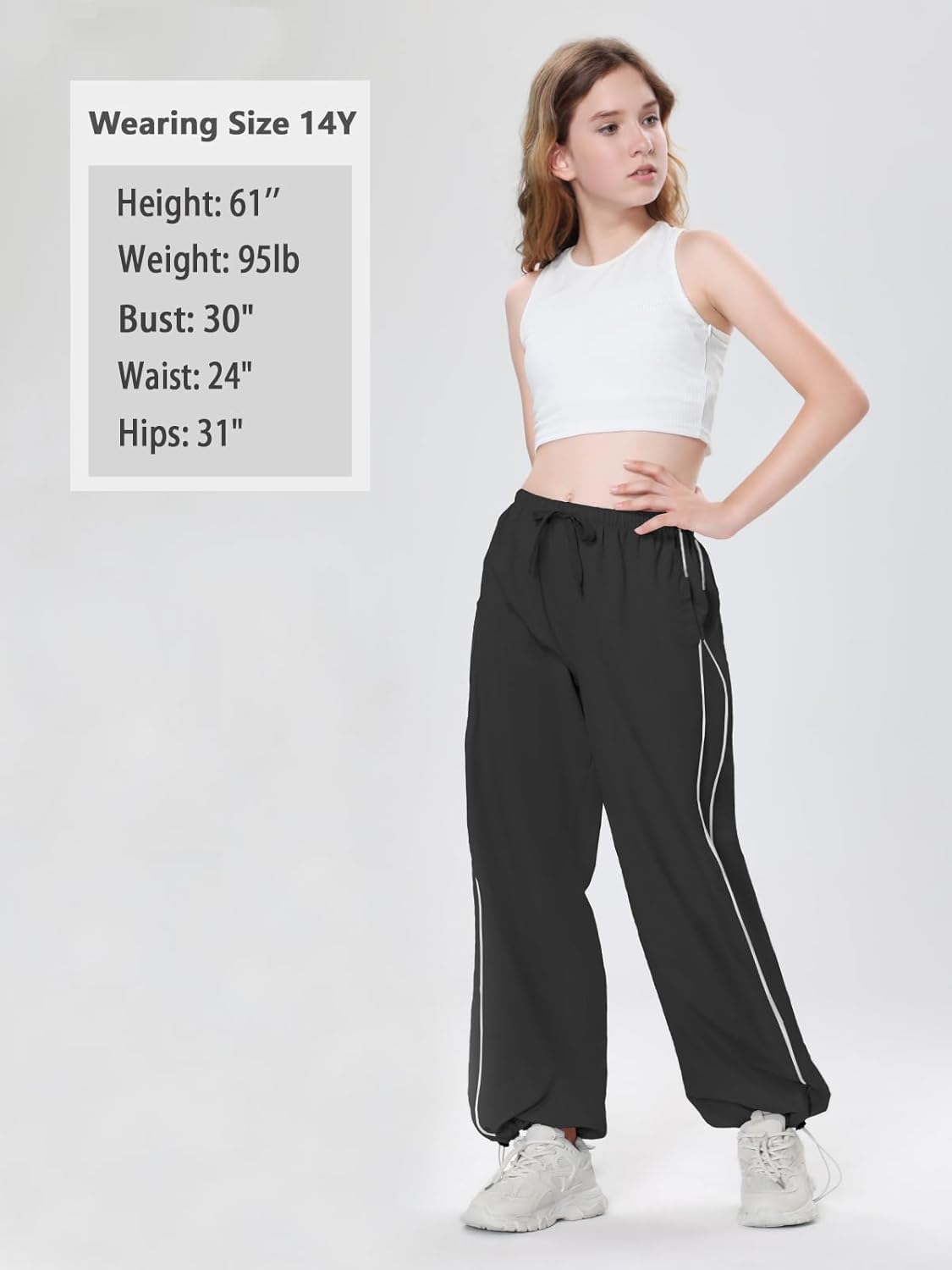 EXARUS Girls Parachute Pants
