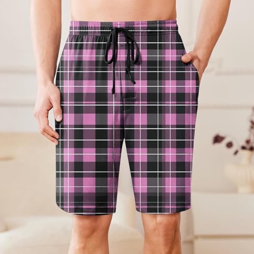 Mens Plaid Block Print Shorts