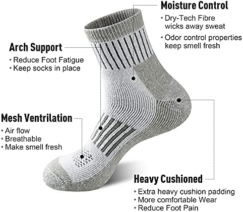 ECOEY Mens Merino wool Hiking Socks Cushioned